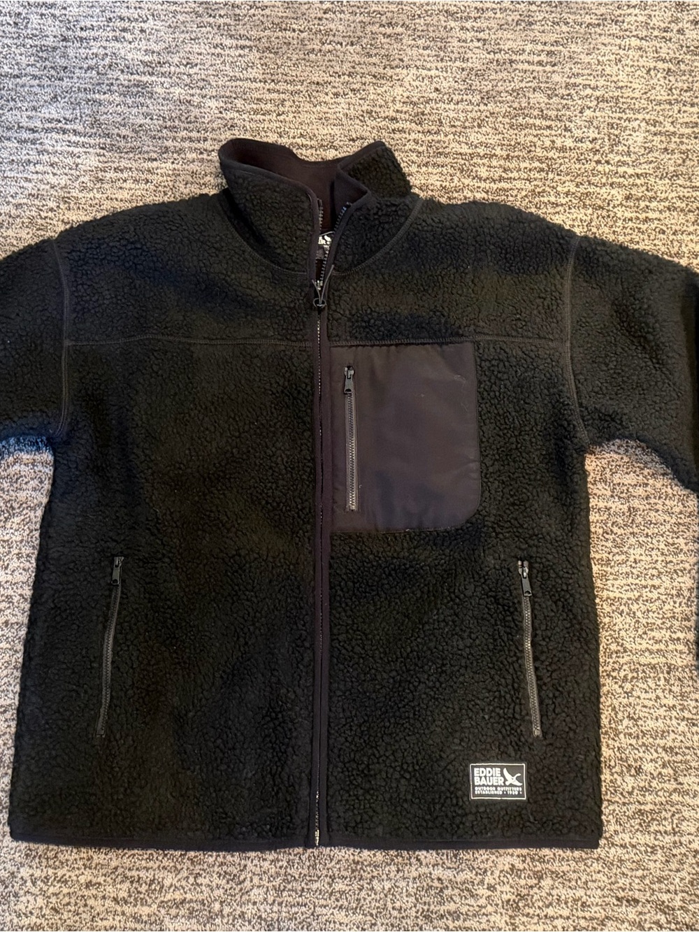 Eddie Bauer women’s Black Sherpa Zip-Up Jacket
